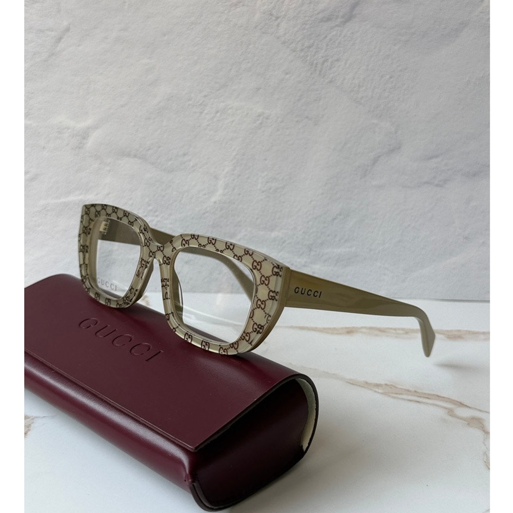 NEW Gucci GG2021O Brown Monogram Logo Eyeglass Frames